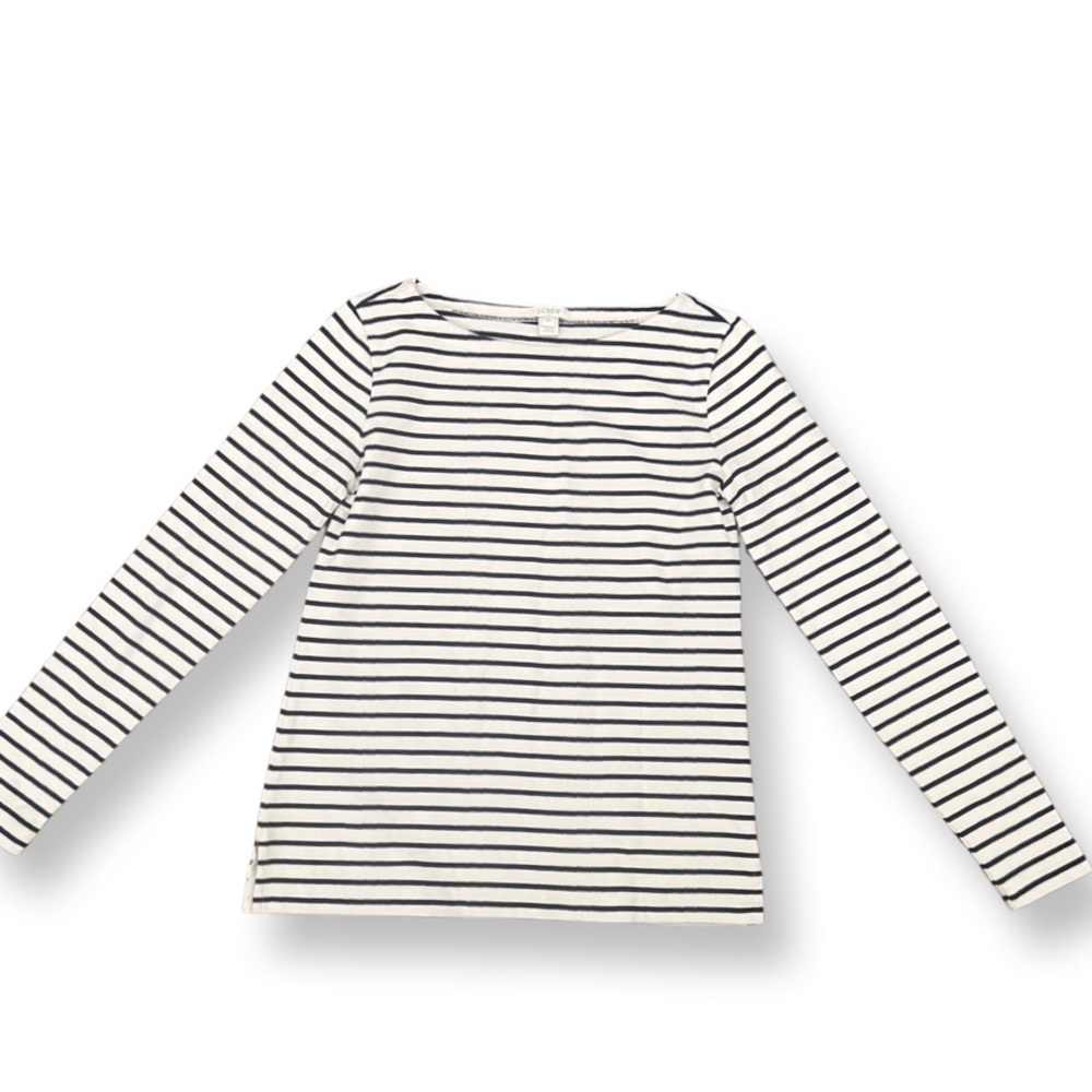 J. Crew stripped along Seeve Boatneck Xsmall